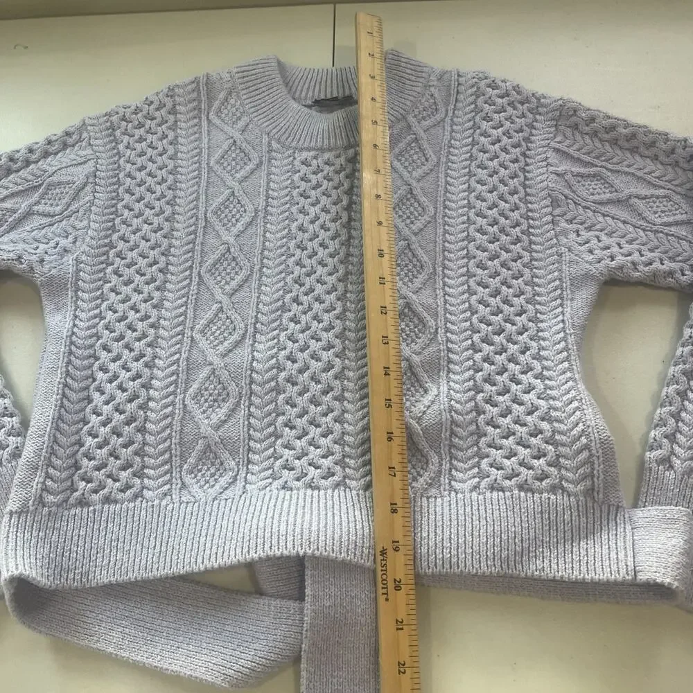 Rails Amy Sweater Cable Knit Tie Back Women's S Lavender Light Purple NEW